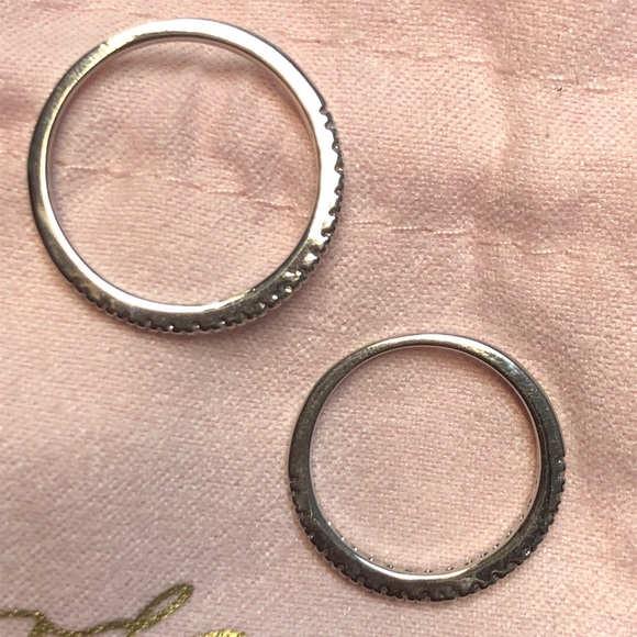 GIRLS CREW Classic Stacking Rings Silver with CZ - Picture 4 of 6